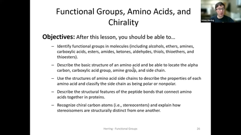 Thumbnail for entry CHEM 130 - Functional Groups and Chiral Carbon practice problems