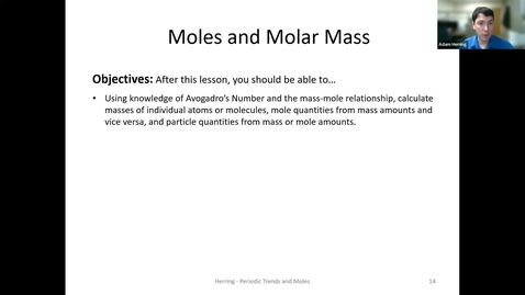 Thumbnail for entry CHEM 130 - Moles and Molar Mass practice problems