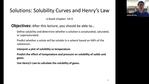 Thumbnail for entry CHEM 110 - Chapter 14.4 Solubility Curves and Henry's Law
