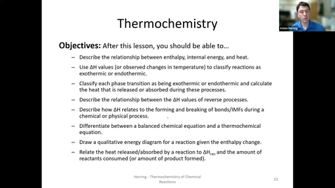 Thumbnail for entry CHEM 130 - Thermochemistry of Chemical Reactions