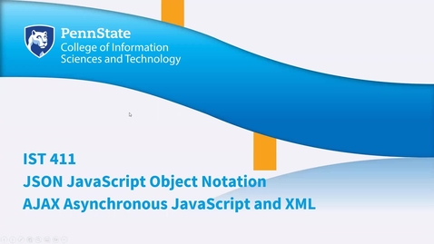 Thumbnail for JSON &amp; AJAX (HCDD/IST 411)