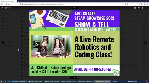 Thumbnail for 4-26-2021 Robot Relaxation - A Live Remote Robotics and Coding Class! - ABC CREATE Show &amp; Tell