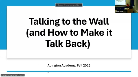 Thumbnail for Talking to a Wall (And How to Make it Talk Back)