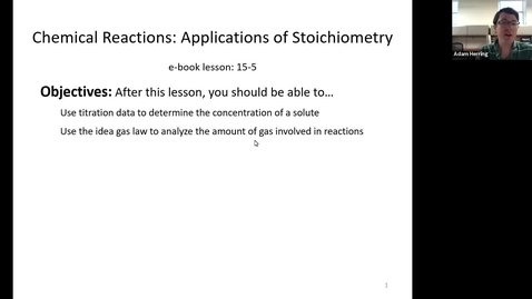 Thumbnail for entry CHEM 110 - Chapter 15.5 Applications of Stoichiometry