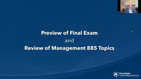Thumbnail for Video 7.2 Review of Management 885 Topics