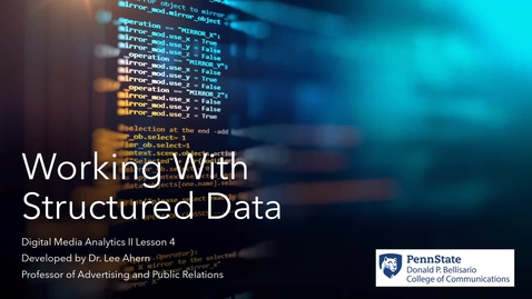 Thumbnail for Working with Structured Data