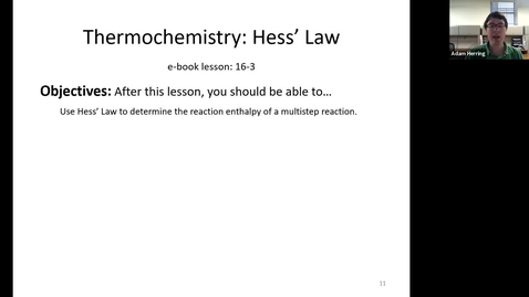 Thumbnail for entry CHEM 110 - Chapter 16.3 Hess' Law