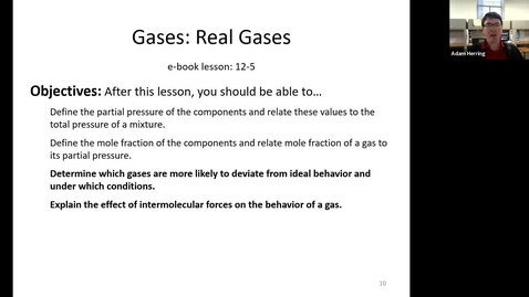 Thumbnail for CHEM 110 - Chapter 12.5 Real Gases