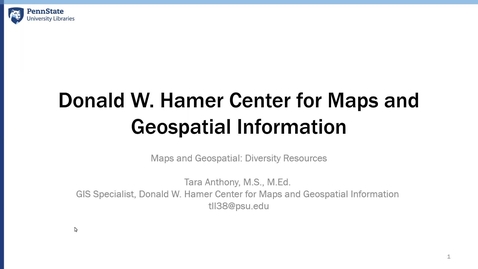 Thumbnail for entry Maps and Geospatial Diversity Resources: Selection of Resources