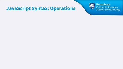 Thumbnail for JavaScript Syntax Part 2 (HCDD/IST 411)