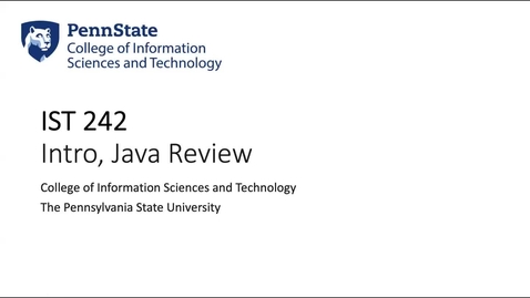 Thumbnail for M01-L02a: Intro, Housekeeping, &amp; Java Review