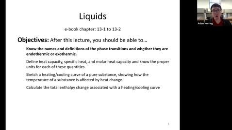 Thumbnail for CHEM 110 - Chapter 13.1 Phase Changes