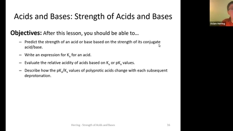 Thumbnail for CHEM 130 - Strength of Acids and Bases