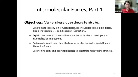 Thumbnail for CHEM 130 - How to Evaluate Factors Affecting Dispersion Forces