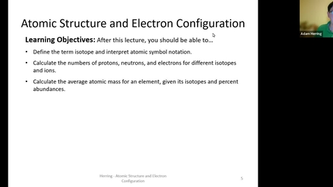 Thumbnail for CHEM 130: Atomic Structure