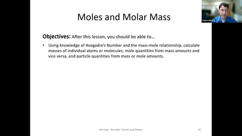 Thumbnail for entry CHEM 130 - Moles and Molar Mass