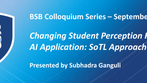 Thumbnail for BSB Colloquium - Subhadra Ganguli