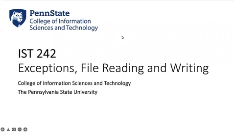 Thumbnail for M01-L02e: Exceptions, File Reading and Writing