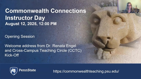 Thumbnail for Welcome address from Dr. Renata Engel and Cross-Campus Teaching Circle (CCTC) Kick-Off