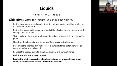 Thumbnail for CHEM 110 - Chapter 13.5 Properties of Liquids
