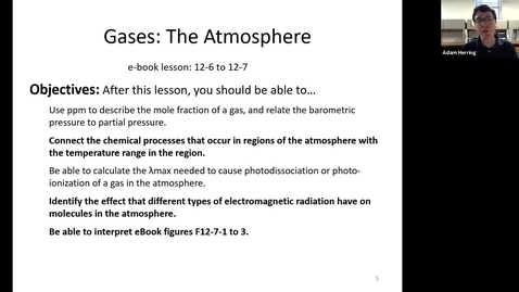 Thumbnail for CHEM 110 - Chapter 12.7 Understanding the Regions of the Atmosphere