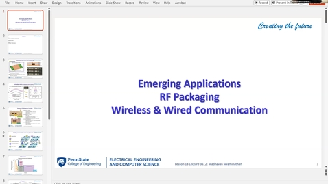 Thumbnail for EE443 FA25 | Video Lecture 35.2 |  Emergine Applications RF Packaging Wireless &amp; Wired Communication