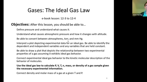 Thumbnail for CHEM 110 - Chapter 12.4 Ideal Gas Law