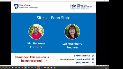 Thumbnail for entry Sites at Penn State: Getting Started with Sites