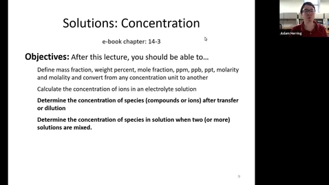 Thumbnail for CHEM 110 - Chapter 14.3 Determining Concentration after Dilutions and Transfers
