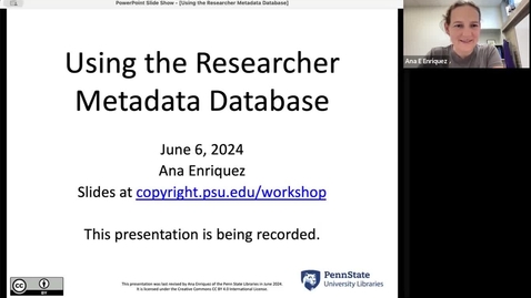Thumbnail for Using the Researcher Metadata Database