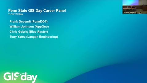 Thumbnail for Penn State GIS Day Morning Career Panel Session (11/14/22)
