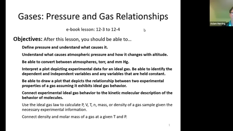 Thumbnail for CHEM 110 - Chapter 12.3 Pressure and Gas Relationships