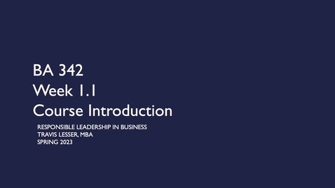 Thumbnail for BA342: Week 1.1 - Course Introduction