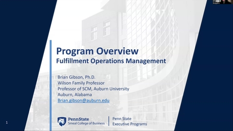 Thumbnail for entry Fulfillment Operations Management (OV-FOM-8) Program (1/9-1/11) - Sessions 1 &amp; 2