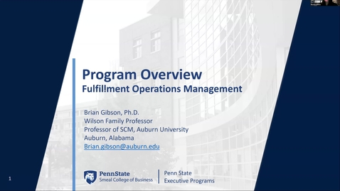 Thumbnail for Fulfillment Operations Management (OV-FOM-8) Program (1/9-1/11) - Sessions 1 &amp; 2