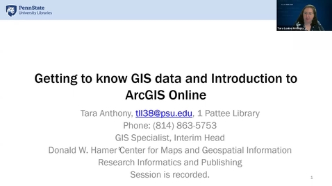 Thumbnail for Getting to know GIS data and introduction to ArcGIS Online