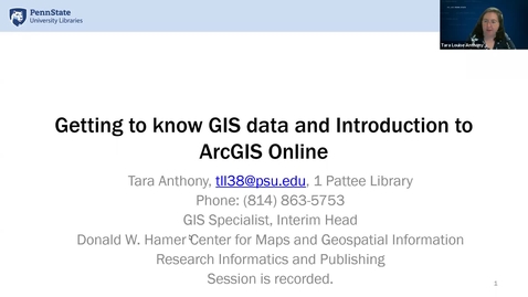 Thumbnail for entry Getting to know GIS data and introduction to ArcGIS Online