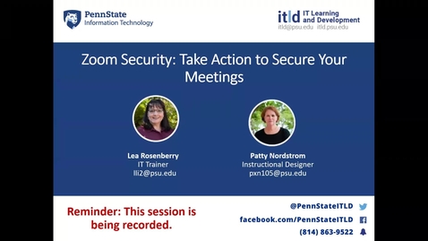 Thumbnail for entry Zoom Security: Take Action to Secure Your Meetings