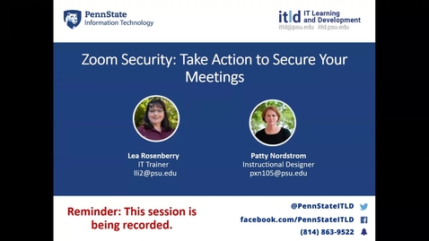 Thumbnail for Zoom Security: Take Action to Secure Your Meetings