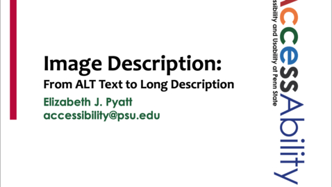 Thumbnail for Image Description for Accessibility Webinar