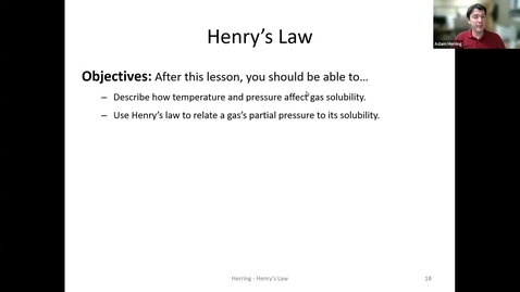 Thumbnail for CHEM 130 - Henry's Law