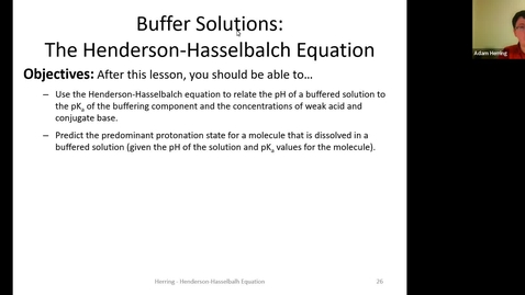 Thumbnail for CHEM 130 - Henderson-Hasselbalch Equation