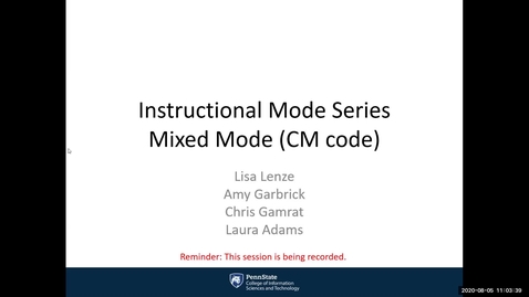 Thumbnail for entry Instructional Mode Series Mixed Mode (CM code)