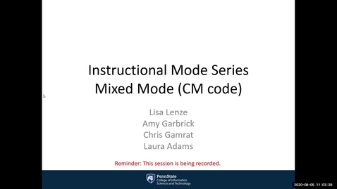 Thumbnail for Instructional Mode Series Mixed Mode (CM code)