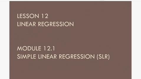 Thumbnail for Module 12.1. SLR a