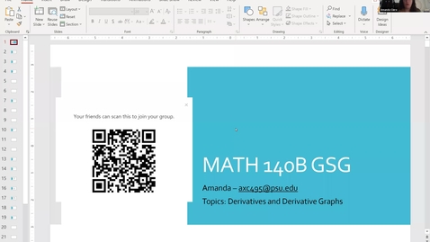 Thumbnail for PSL-GSG MATH 140B - Amanda (Fall 2020 Week 7)