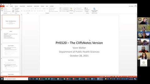 Thumbnail for entry Lecture 10 Recording [PHS 892 - Fa21]