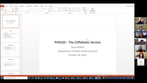 Thumbnail for Lecture 10 Recording [PHS 892 - Fa21]