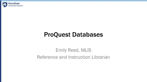 Thumbnail for entry ProQuest (Multiple Databases)