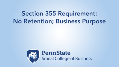 Thumbnail for Section 355 Requirement - No Retention; Business Purpose